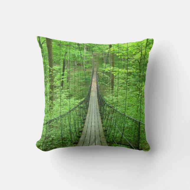 Suspension Bridge Throw Pillow (Front)