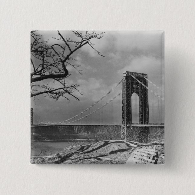 Suspension bridge view B&W Button (Front)