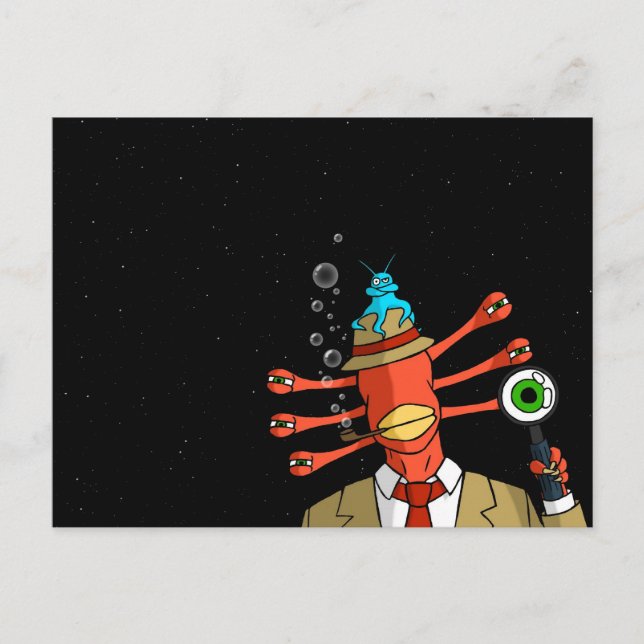 "Suspicious Alien" Postcard (Front)