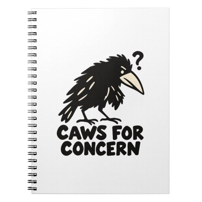 Suspicious Crow Question Mark Notebook (Front)