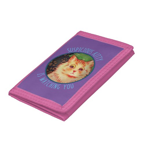 SUSPICIOUS KITTY CAT BUDDY TRIFOLD WALLET