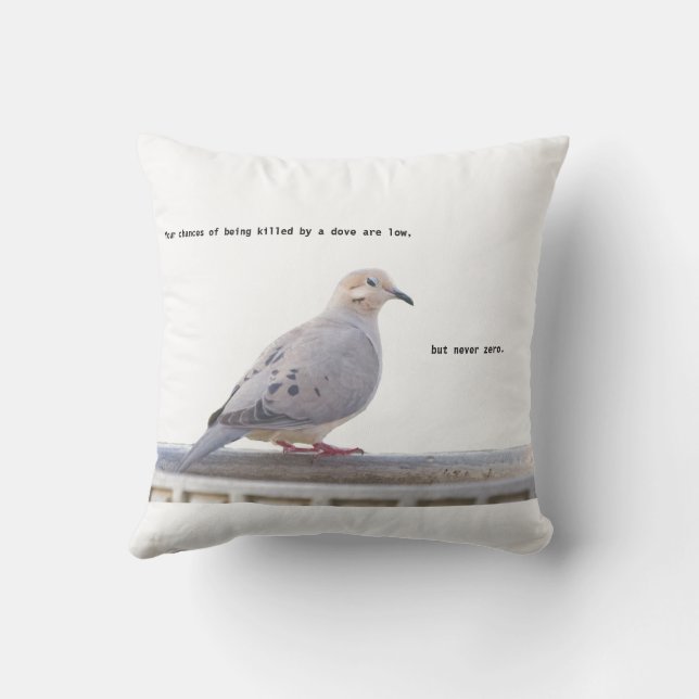 Suspicious-Looking Dove Outdoor Pillow (Back)