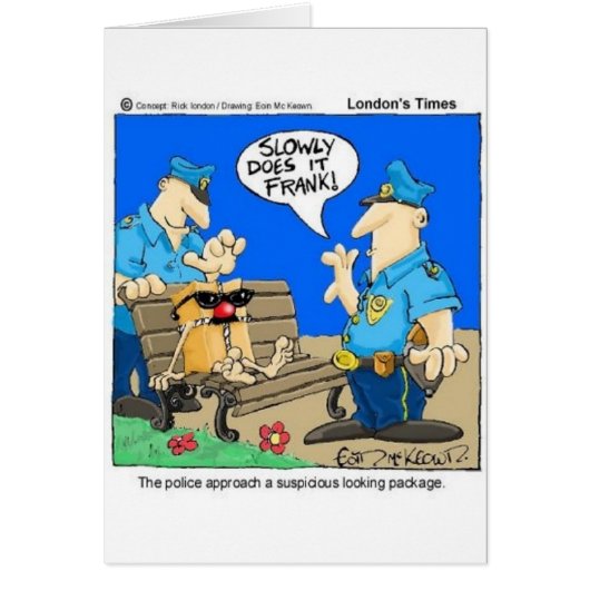 Suspicious Package Funny Police Cartoon Gifts (Front)