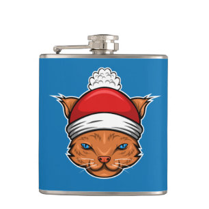 Suspicious Santa Cat Adult Stocking Stuffer Flask