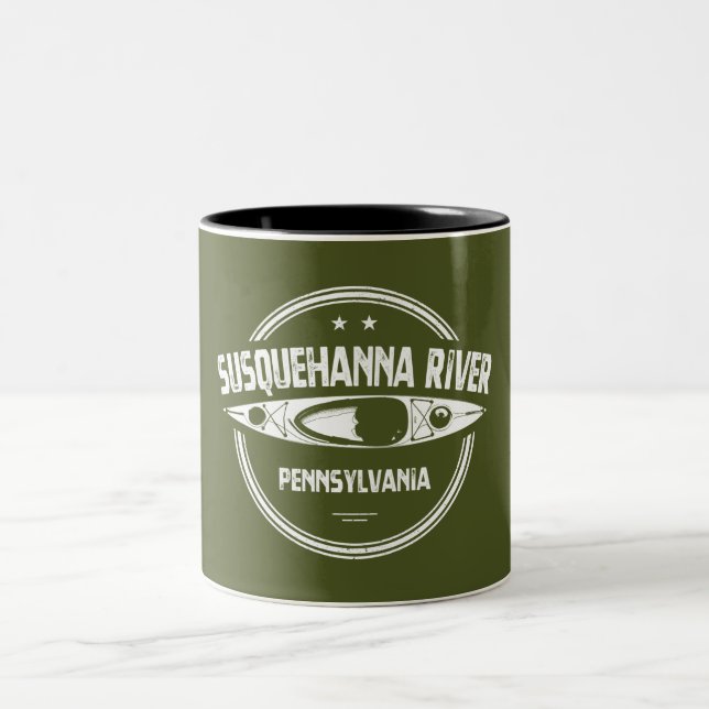 Susquehanna River, Pennsylvania Two-Tone Coffee Mug (Center)