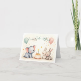 Süßer Geburtstagsgruß mit Tierfreunden Card