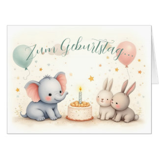 Süßer Geburtstagsgruß mit Tierfreunden Card