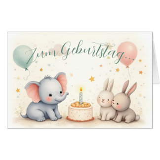 Süßer Geburtstagsgruß mit Tierfreunden Card