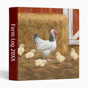 Sussex Chicken Mama Hen and Chicks 3 Ring Binder