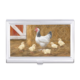 Sussex Chicken Mama Hen and Chicks Business Card Case