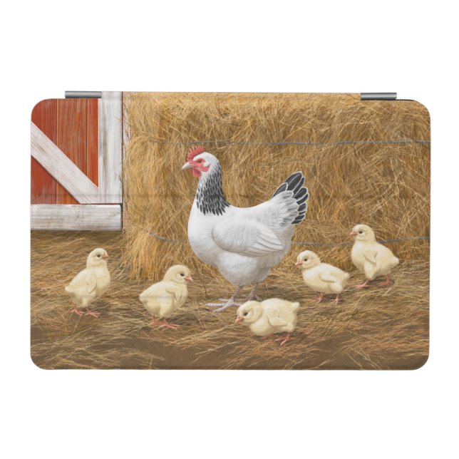 Sussex Chicken Mama Hen and Chicks iPad Mini Cover (Horizontal)