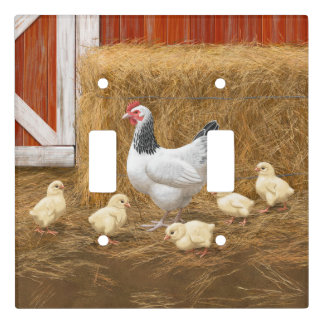 Sussex Chicken Mama Hen and Chicks Light Switch Cover