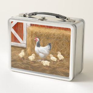 Sussex Chicken Mama Hen and Chicks Metal Lunch Box