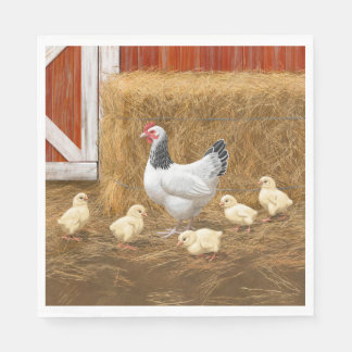 Sussex Chicken Mama Hen and Chicks Napkins