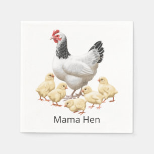 Sussex Chicken Mama Hen and Chicks Napkins