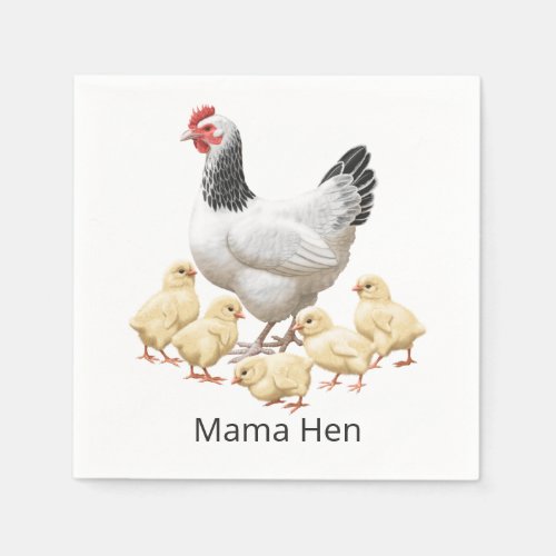 Sussex Chicken Mama Hen and Chicks Napkins