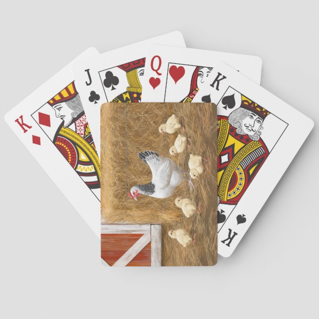 Sussex Chicken Mama Hen and Chicks Poker Cards (Back)