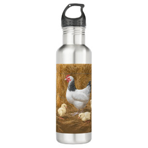 Sussex Chicken Mama Hen and Chicks Stainless Steel Water Bottle