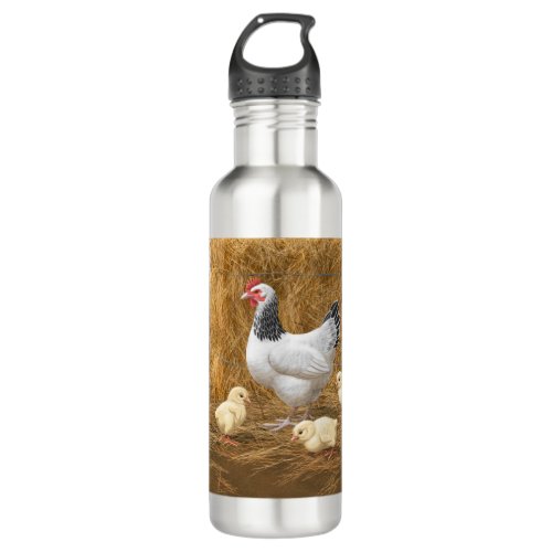 Sussex Chicken Mama Hen and Chicks Stainless Steel Water Bottle