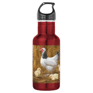 Sussex Chicken Mama Hen and Chicks Stainless Steel Water Bottle