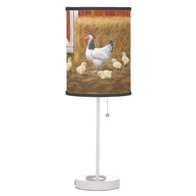 Sussex Chicken Mama Hen and Chicks Table Lamp (Left)