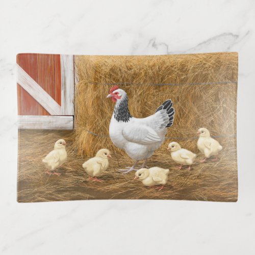 Sussex Chicken Mama Hen and Chicks Trinket Tray