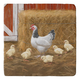 Sussex Chicken Mama Hen and Chicks Trivet