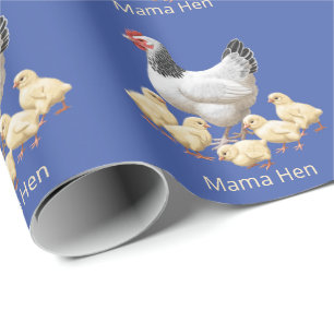 Sussex Chicken Mama Hen and Chicks Wrapping Paper