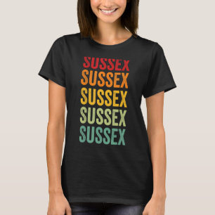 Sussex County Delaware Rainbow Text Design T-Shirt