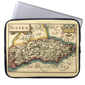Sussex County England Old Antiquarian Atlas Map Laptop Sleeve