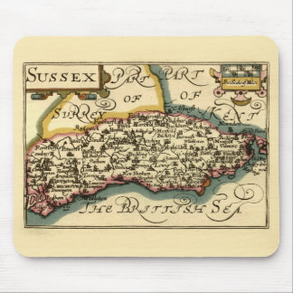 Sussex County England Old Antiquarian Atlas Map Mouse Pad