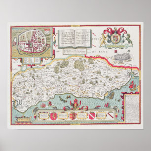 Sussex, engraved by Jodocus Hondius from John Poster