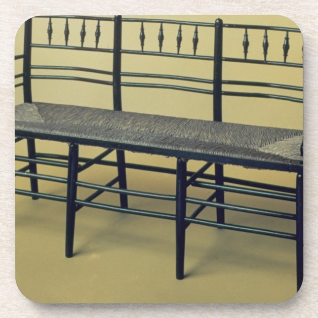 Sussex rush-seated chair (wood and rush) beverage coaster (Front)