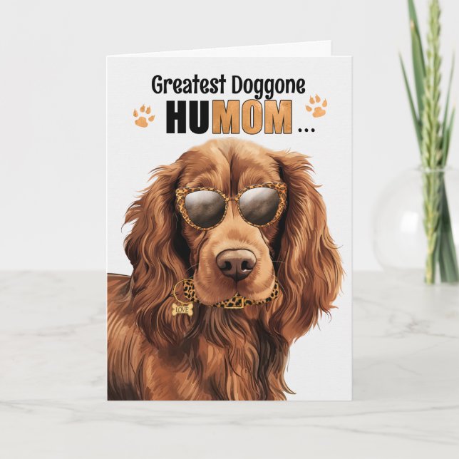 Sussex Spaniel Dog Best HuMOM Ever Mother's Day Holiday Card (Front)