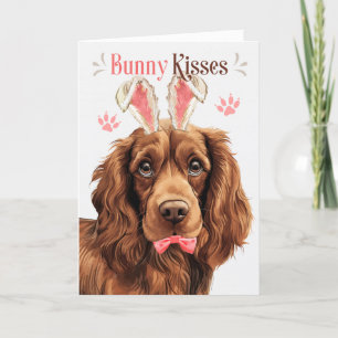Sussex Spaniel Dog Bunny Ears for Easter Holiday Card