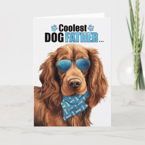 Sussex Spaniel Dog Coolest Dad Fathers Day Holiday Card