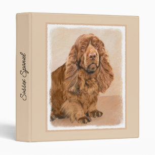 Sussex Spaniel Painting - Cute Original Dog Art 3 Ring Binder