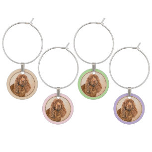 Sussex Spaniel Painting - Cute Original Dog Art Wine Charm