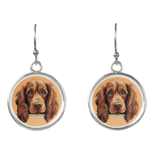 Sussex Spaniel Puppy Dog Pet Jewelry Earrings