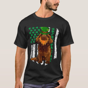 Sussex Spaniel St Patricks Day Irish American Flag T-Shirt