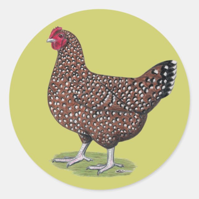 Sussex:  Speckled Hen Classic Round Sticker (Front)
