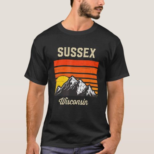 Sussex Wisconsin Retro City State Usa T_Shirt