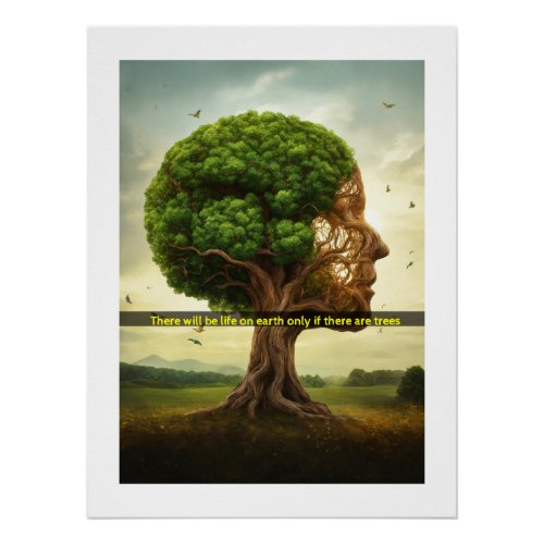Sustain Life Tree Poster with Inspiring Message