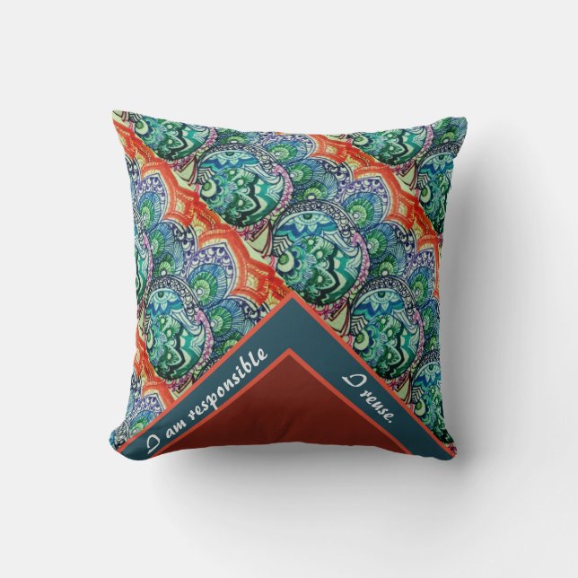 Sustain! Throw Pillow (Front)