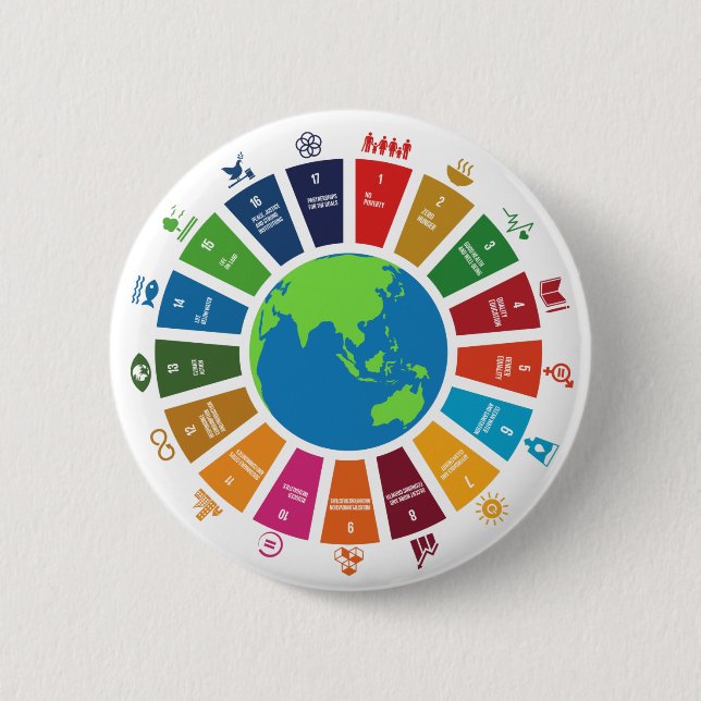 Sustainability Goals Advocacy Community Action Button (Front)