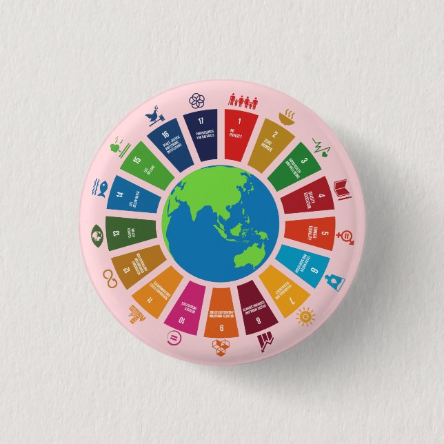 Sustainability Goals Advocacy Community Action Button (Front)