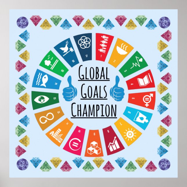 Sustainability Goals Inspirational Motivation Gift Poster (Front)
