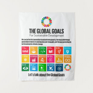 Sustainability Goals Poster Modern Trendy Gift Tapestry