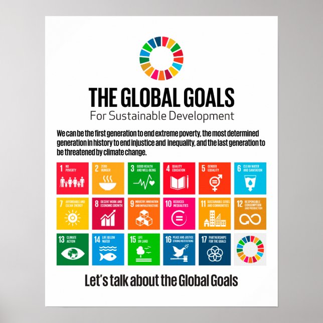 Sustainability Goals Poster Motivational Wall Art (Front)