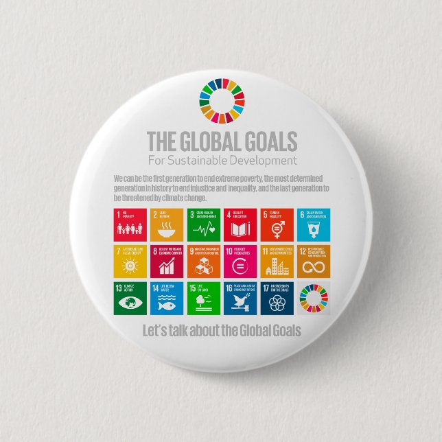 Sustainability Goals SDGs 2030 Motivational Gifts Button (Front)